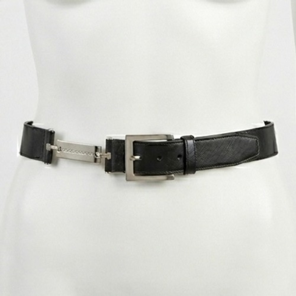 DOLCE & GABBANA Genuine Leather Belt Black Women Size 34 Authentic Designer